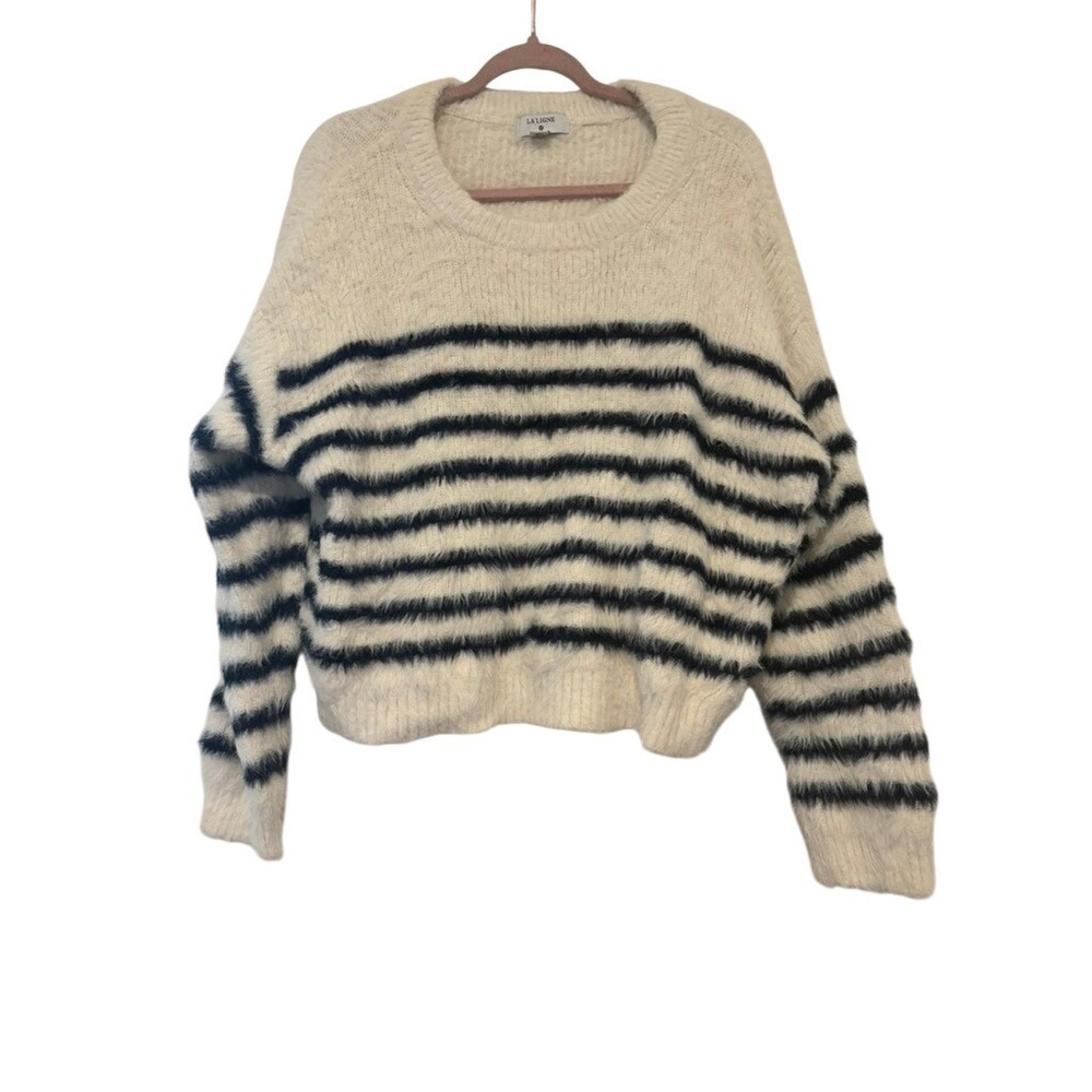 La Linge sz XL cream/blue stripe coastal sweater II